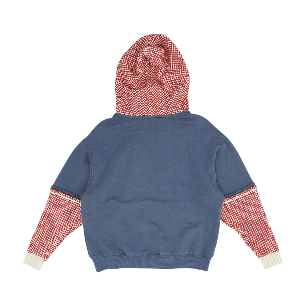 Blue Solid Hoodie Pullover - Image 2