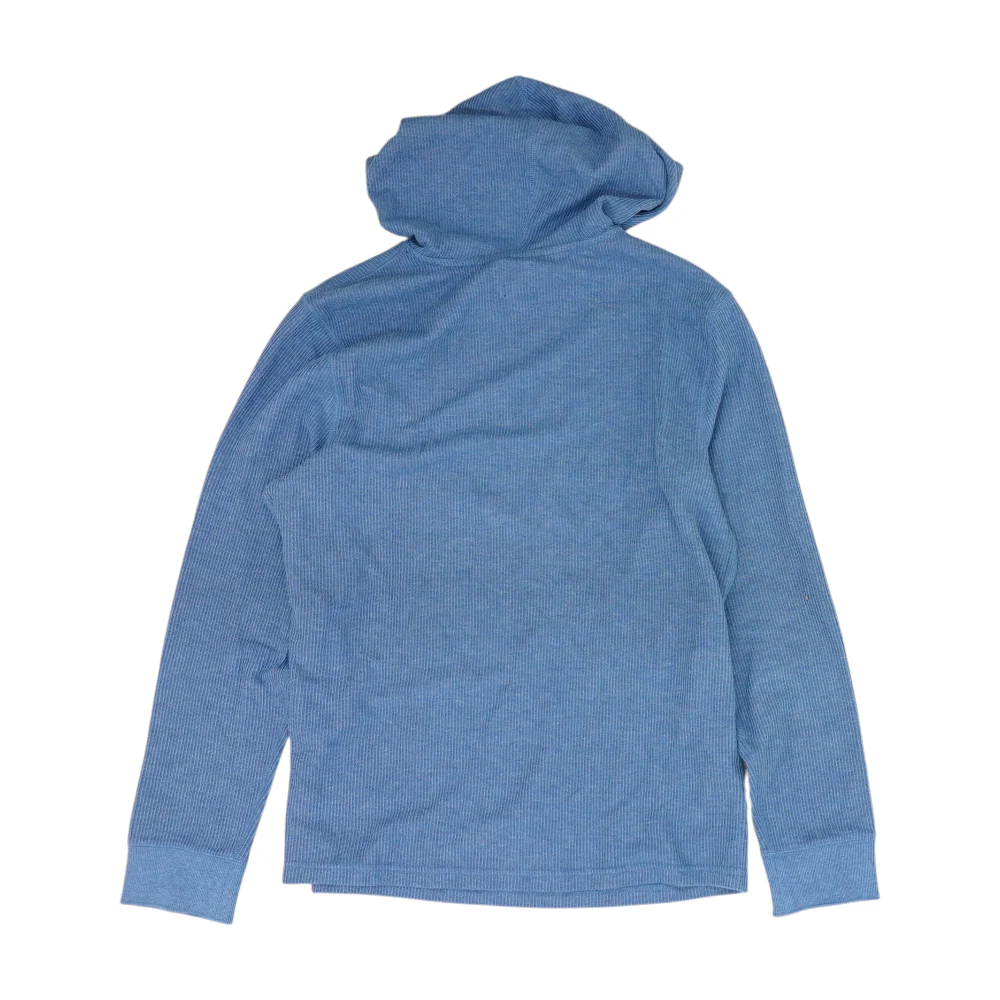 Blue Solid Hoodie Pullover - Image 2