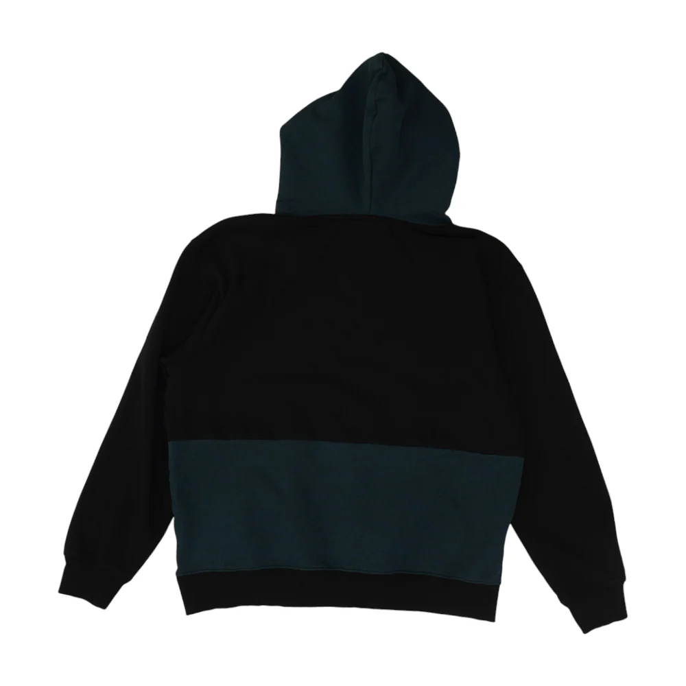 Black Color Block Hoodie Pullover - Image 2