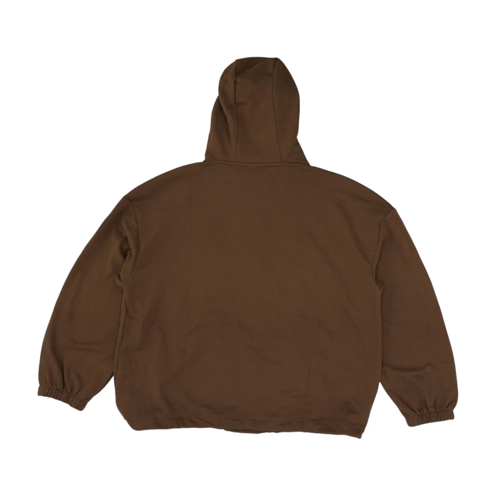 Brown Solid Hoodie Pullover - Image 2