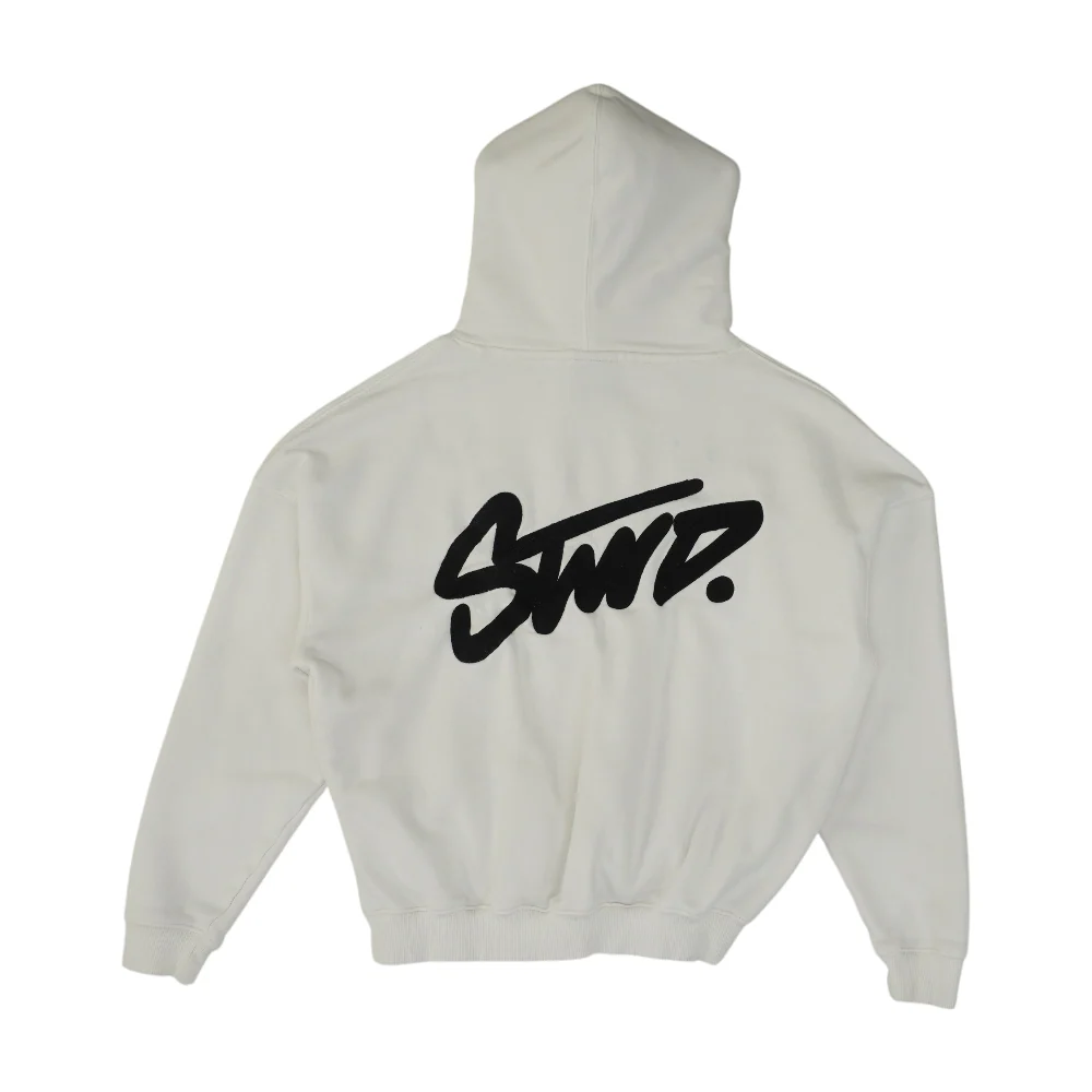 White Solid Hoodie Pullover - Image 2