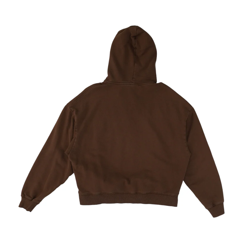 Brown Solid Hoodie Pullover - Image 2