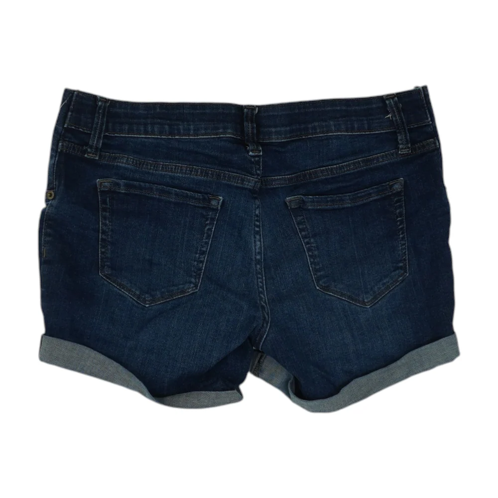Blue Maternity Solid Denim Shorts - Image 2