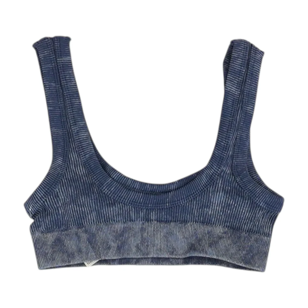 Blue Solid Sports Bra - Image 2