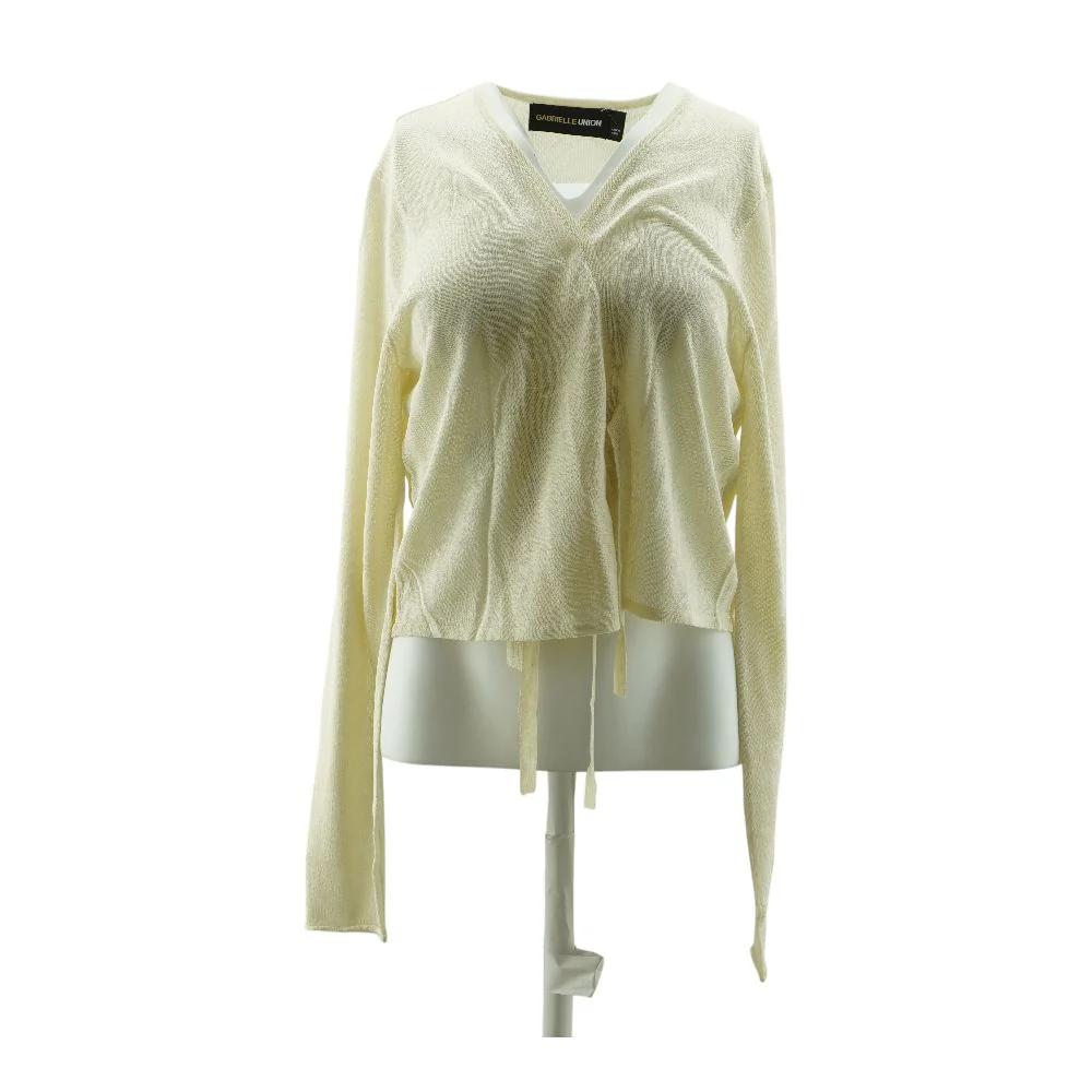 Ivory Solid Cardigan Sweater - Image 2