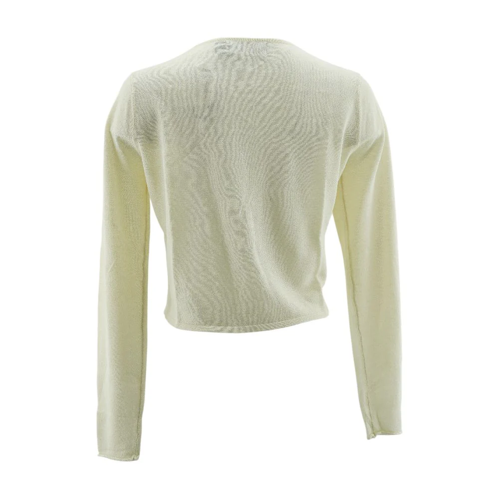 Ivory Solid Cardigan Sweater - Image 3