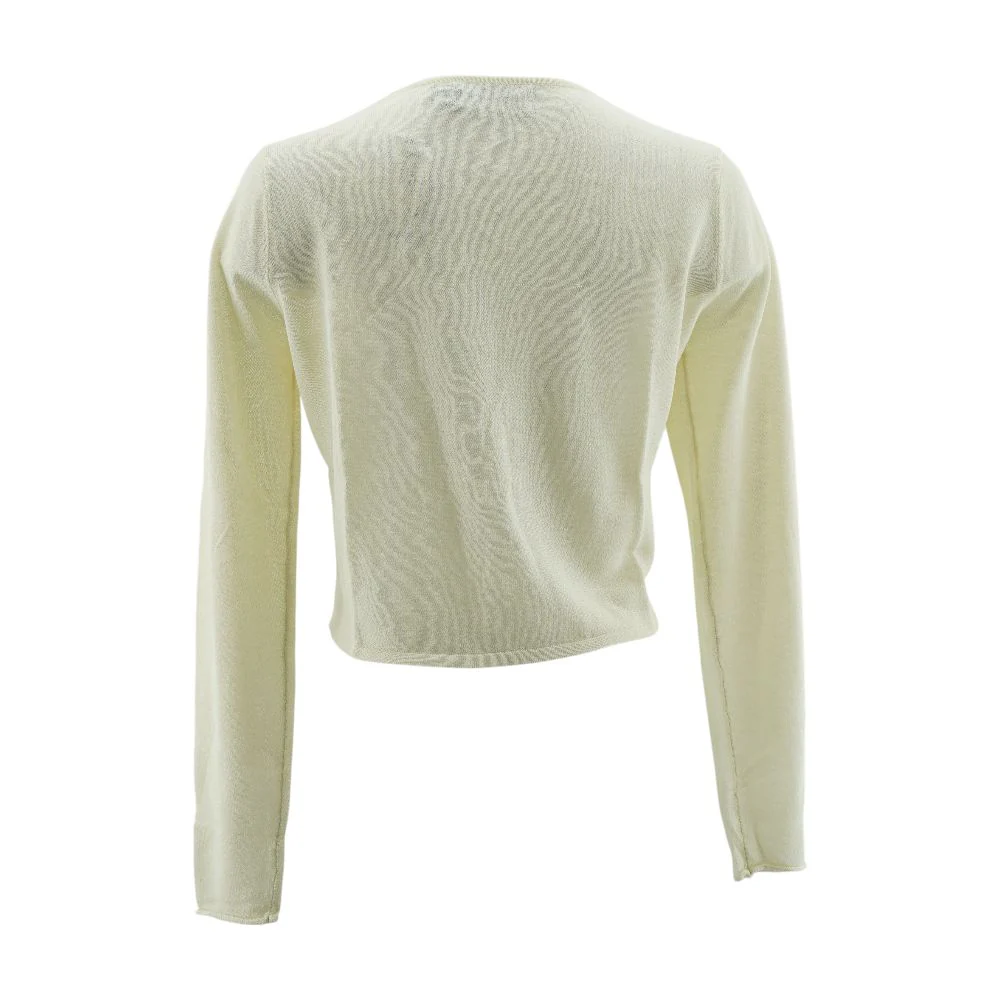 Ivory Solid Cardigan Sweater - Image 3