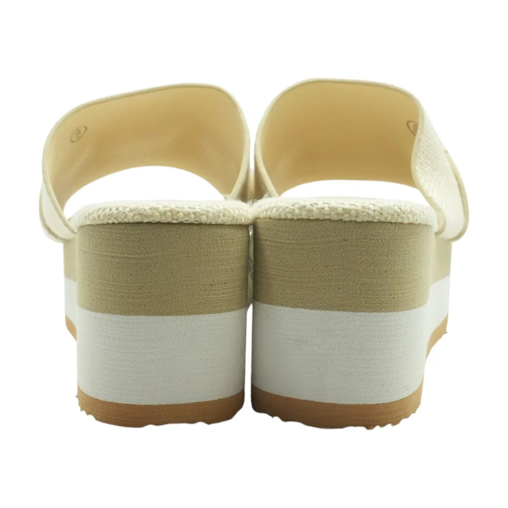 Ivory Wedged Sandals - Image 2
