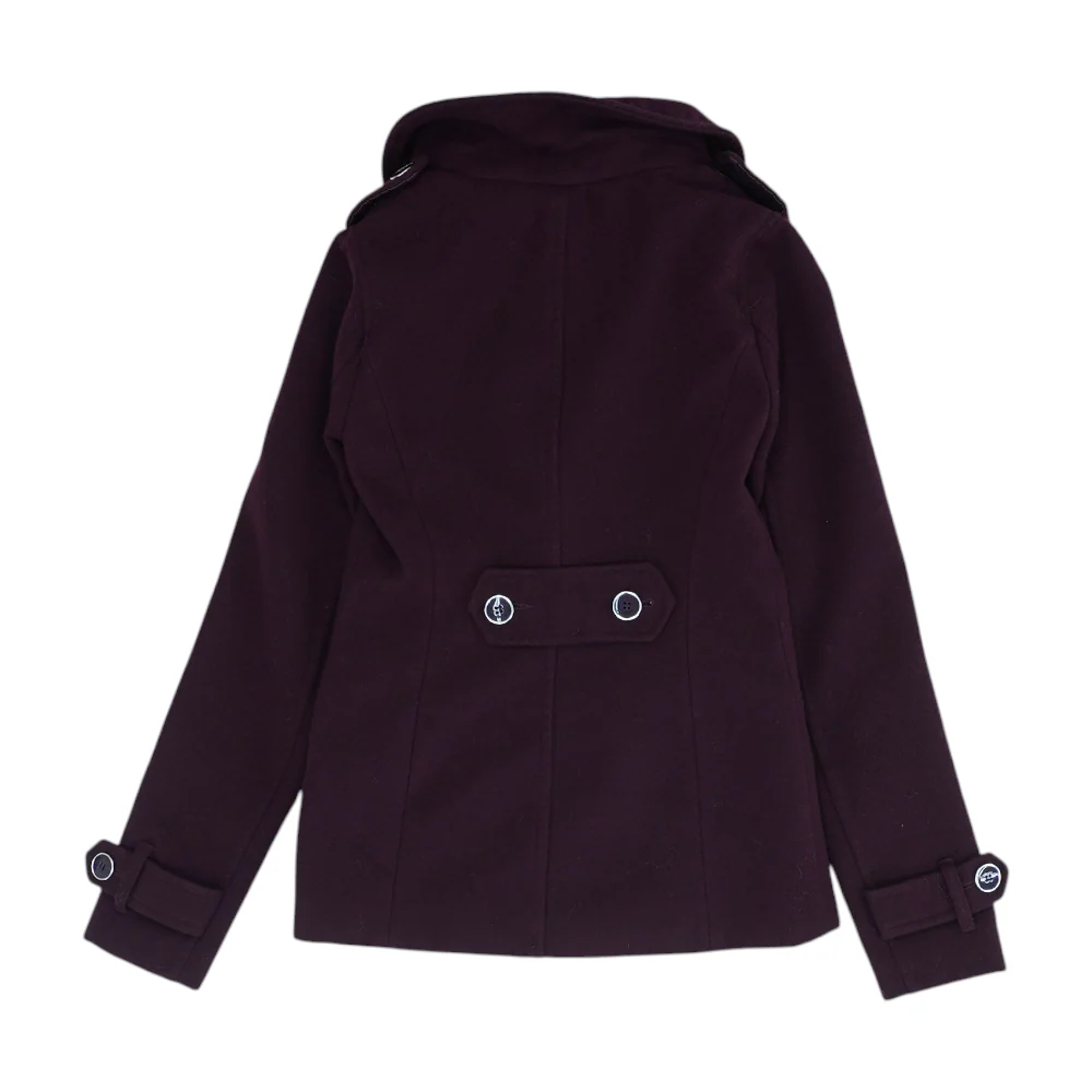 Burgundy Solid Jacket - Image 2