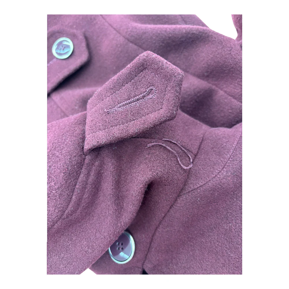 Burgundy Solid Jacket - Image 3