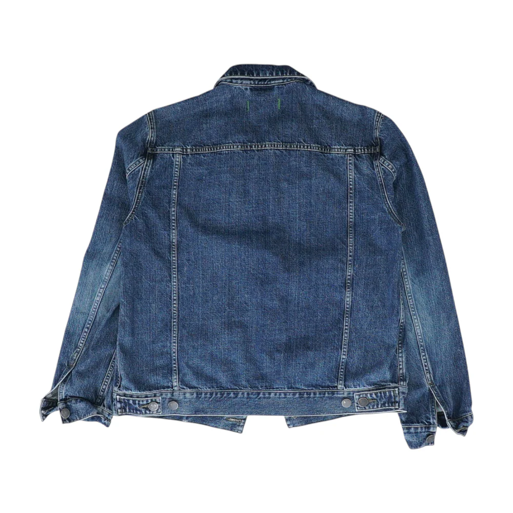 Blue Solid Denim Jacket - Image 2