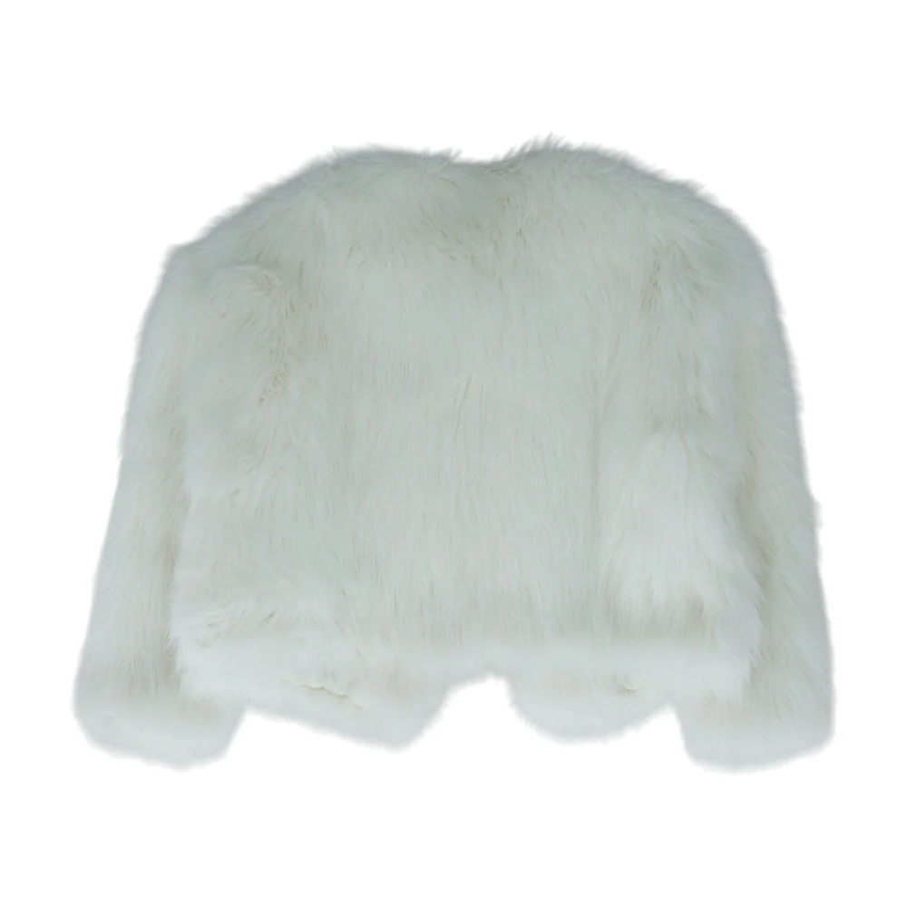 White true Solid Fur Jacket - Image 2