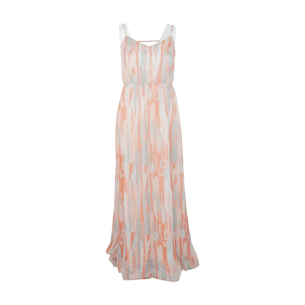 Peach Print Maxi Dress