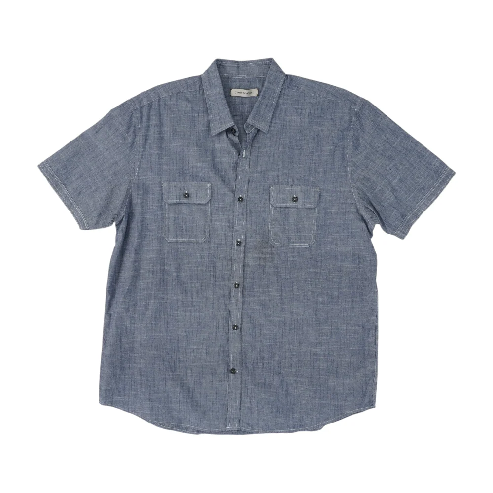 Indigo Solid Short Sleeve Button Down