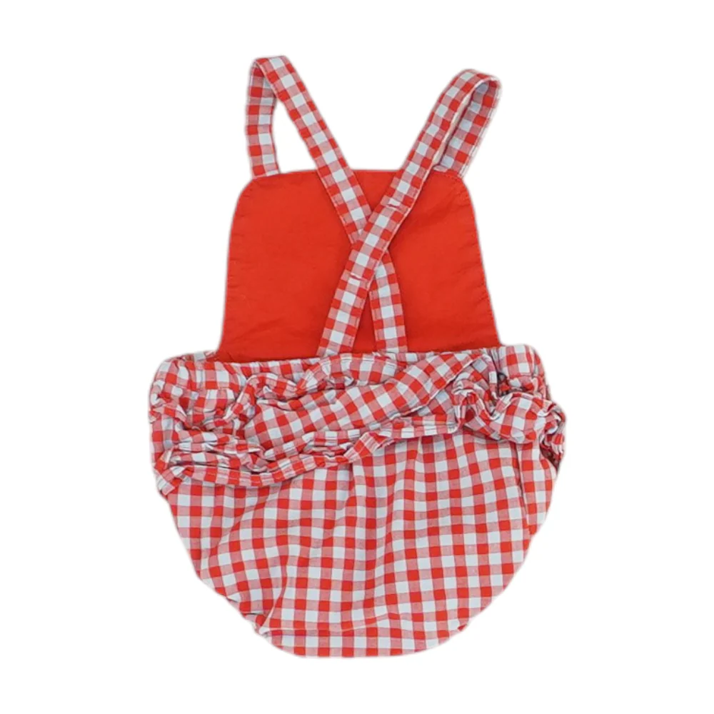 Red Check Sleeveless One-Piece - Image 2