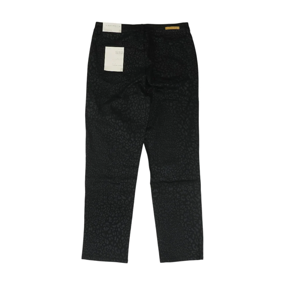 Black Animal Print Straight Jeans - Image 2