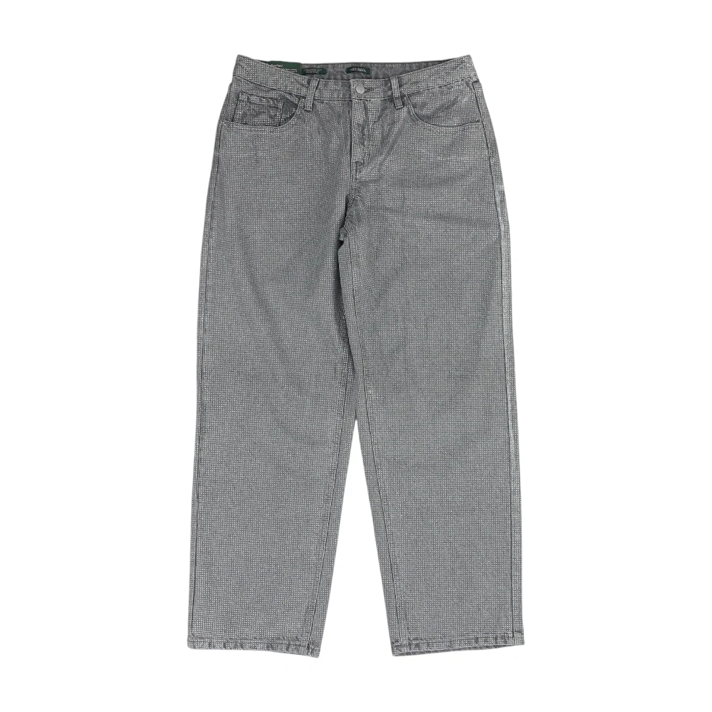 Gray Polka Dot Relaxed Jeans