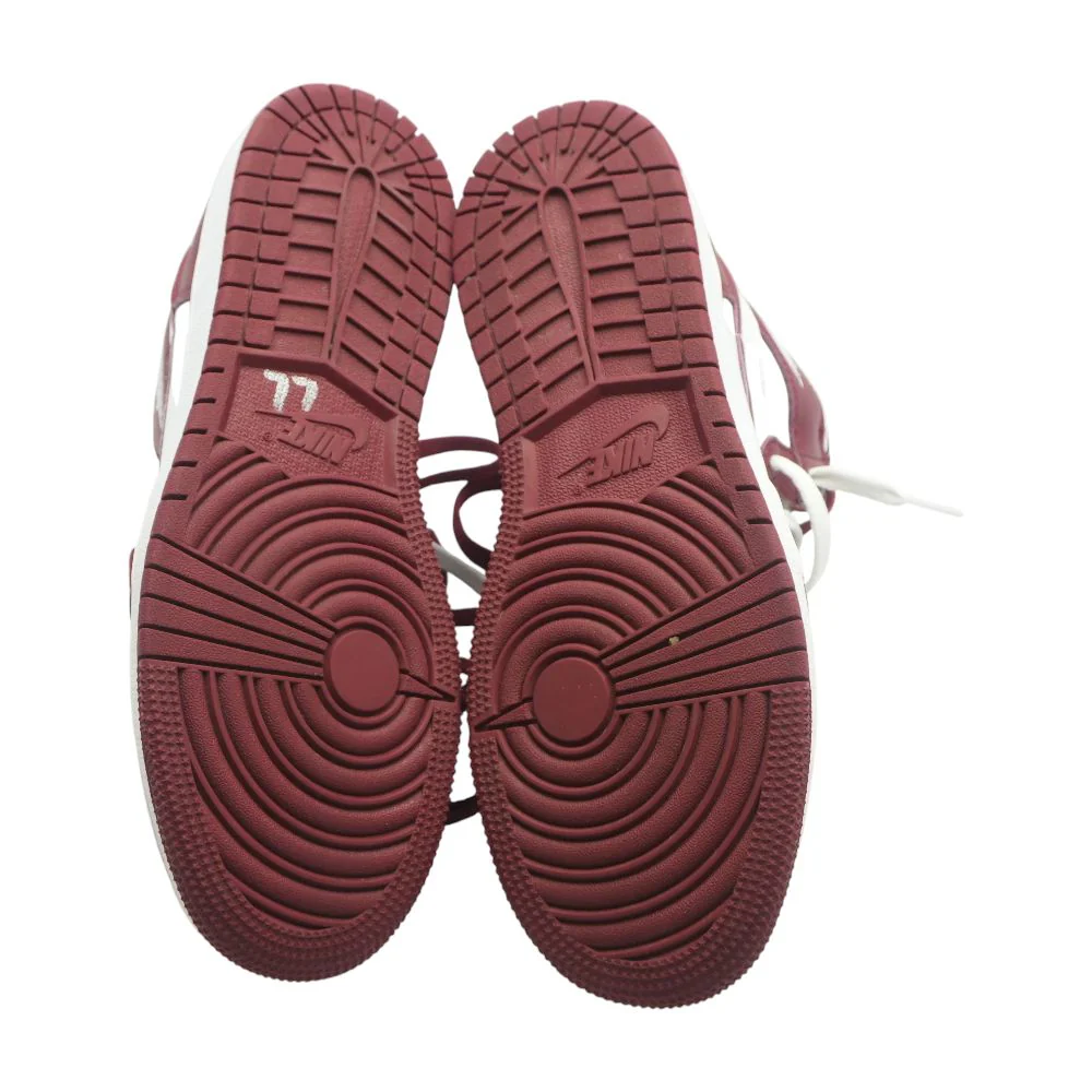 Jordan 1 Retro High OG Red Leather Athletic Shoes - Image 3