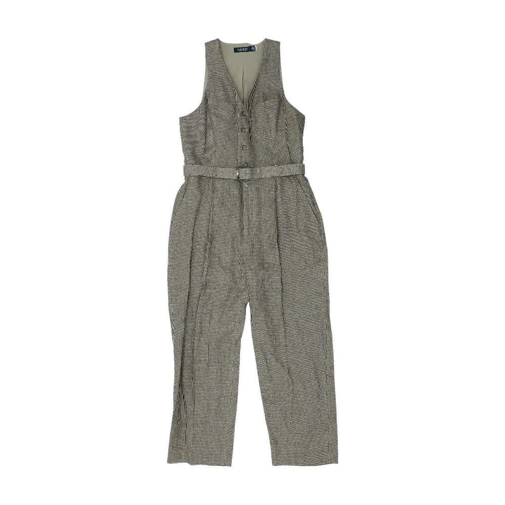 Brown Houndstooth Jumpsuit