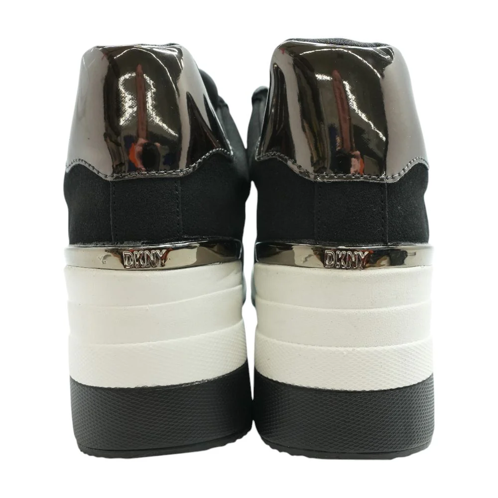 Kalina Wedge Black Low Top Athletic Shoes - Image 2