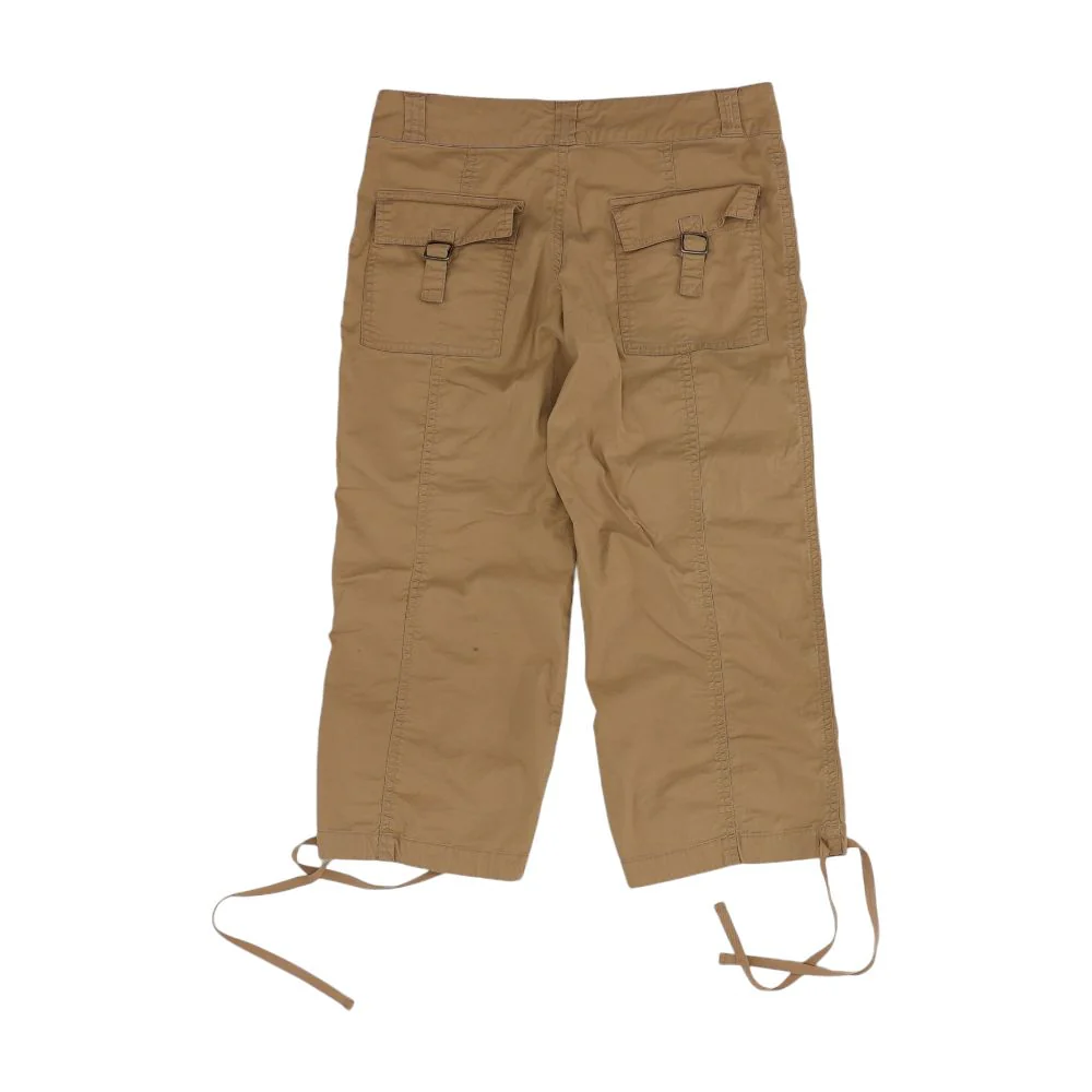 Khaki Solid Capri Pants - Image 2