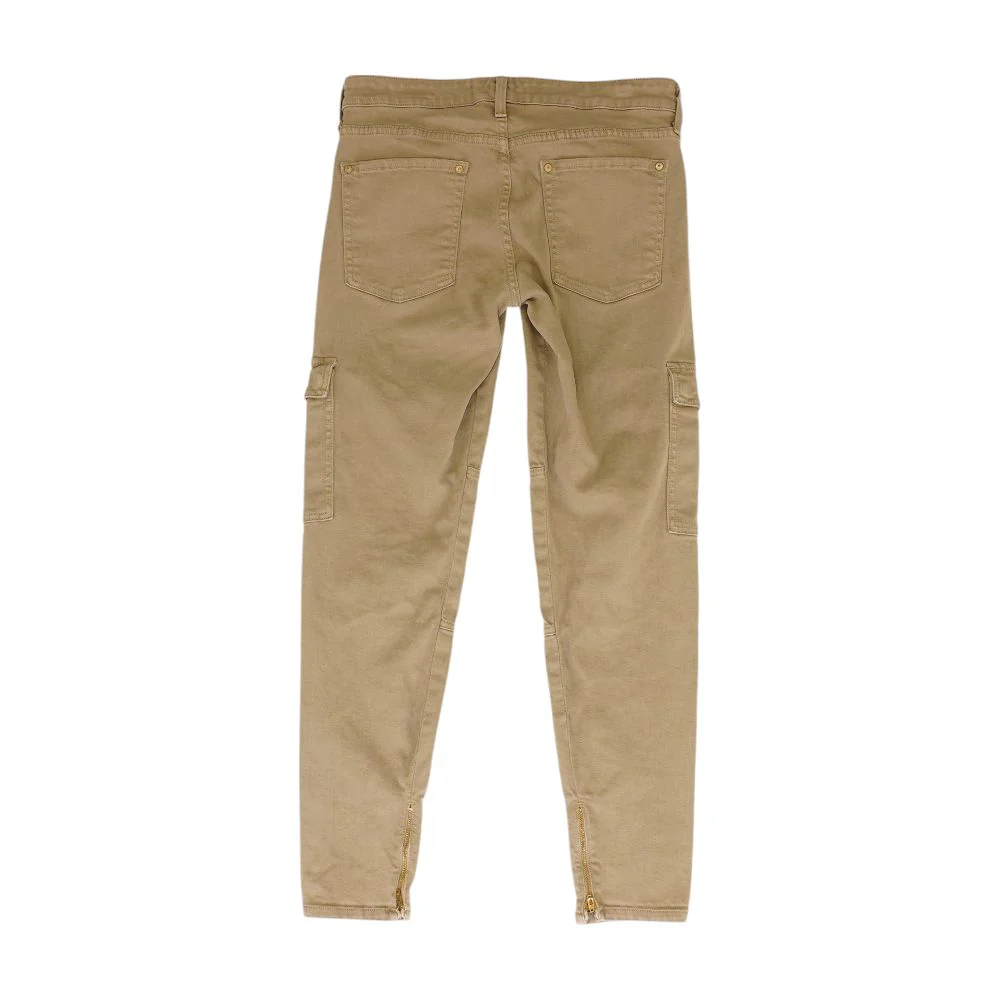 Khaki Solid Cargo Pants - Image 2