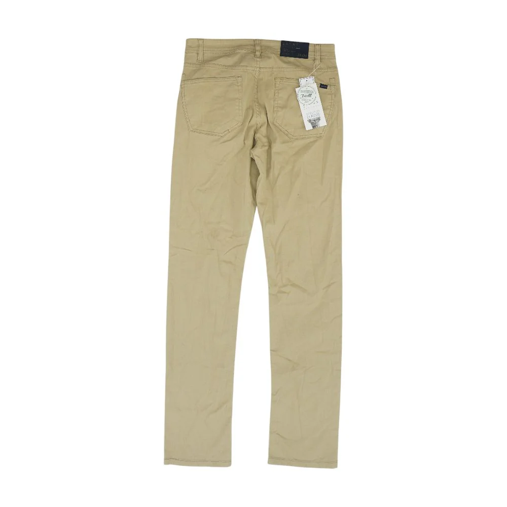 Khaki Solid Casual Pants - Image 2