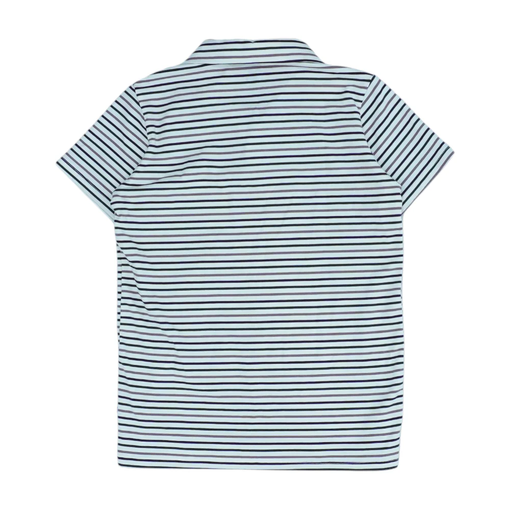 White Striped Short Sleeve Polo - Image 2