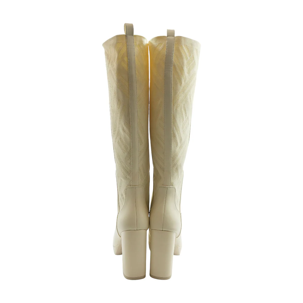 Ivory Knee-High Boots - Image 2