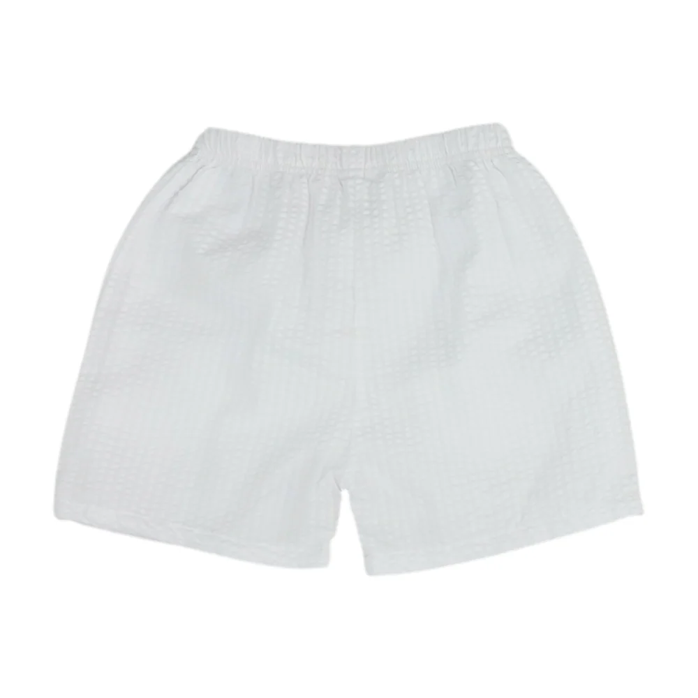 White Striped Knit Shorts - Image 2
