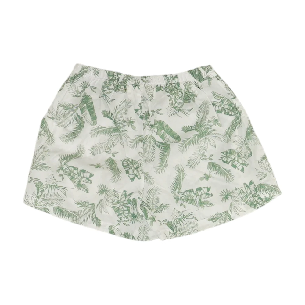 White Tropical Knit Shorts - Image 2