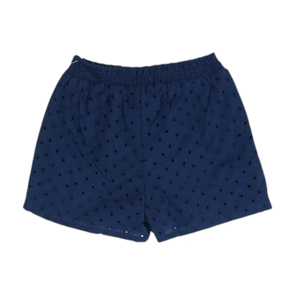 Navy Solid Knit Shorts - Image 2