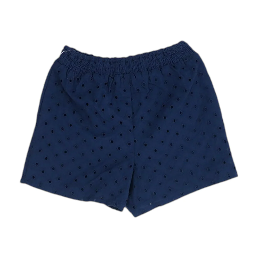 Navy Solid Knit Shorts - Image 2