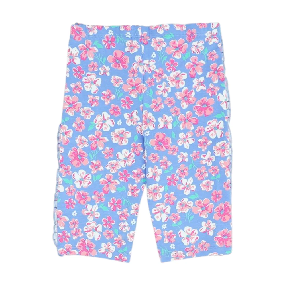 Blue Floral Knit Shorts - Image 2