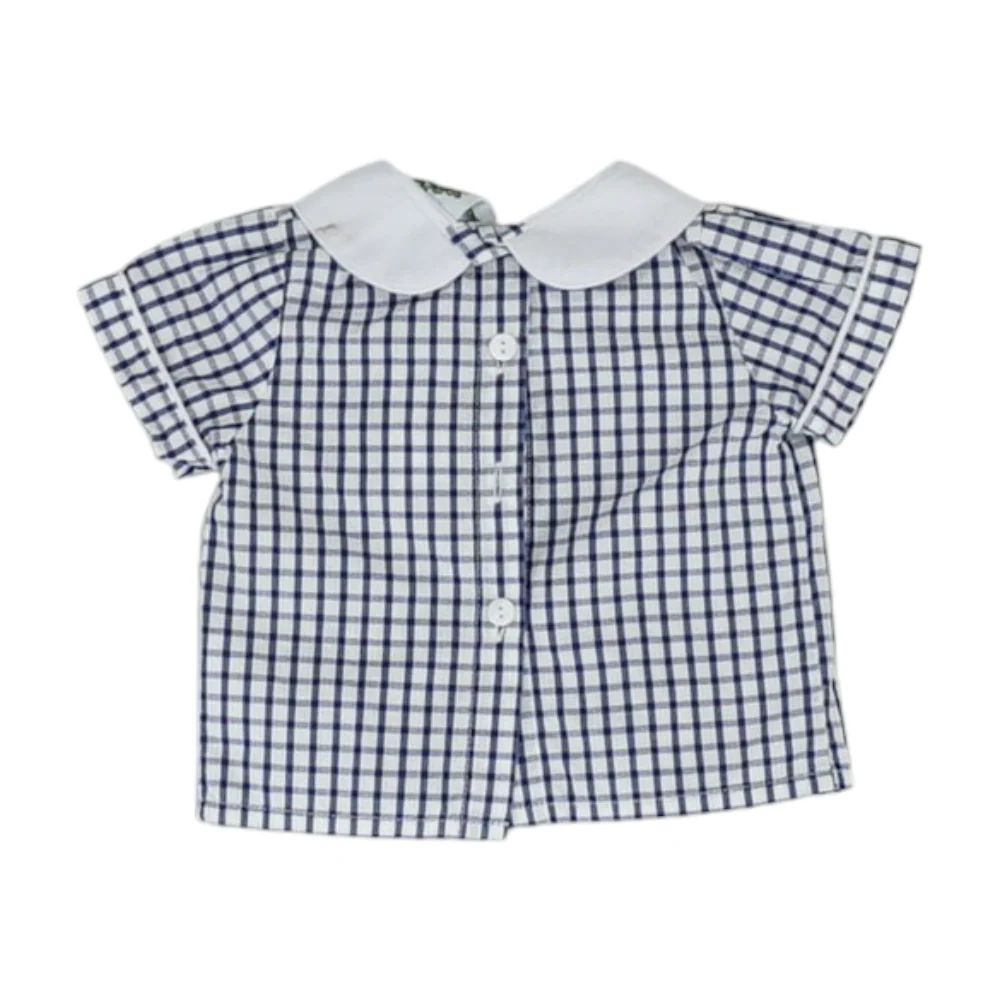 White Check Knit T-Shirt - Image 2
