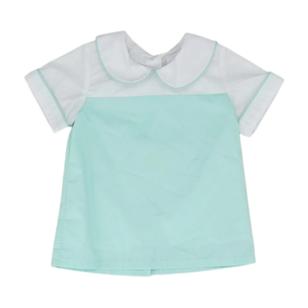 Green Color Block Knit T-Shirt