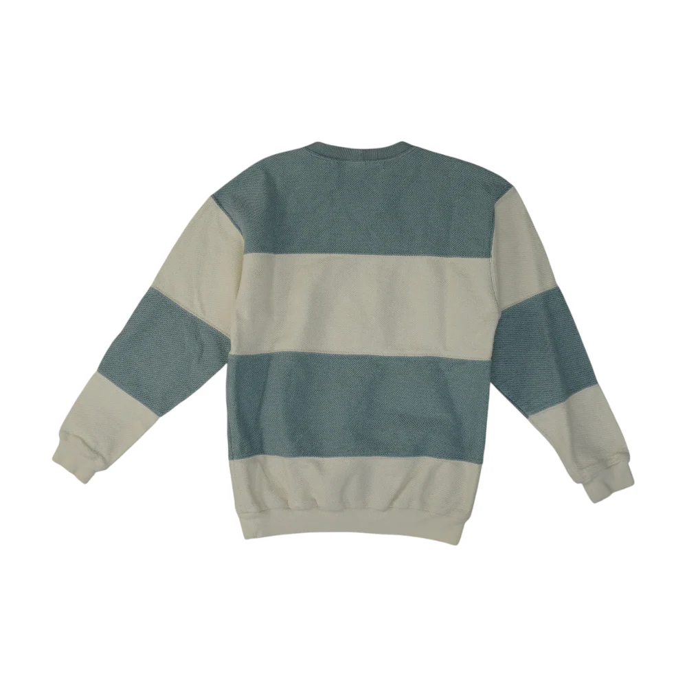 Blue Color Block Pullover Polo - Image 2