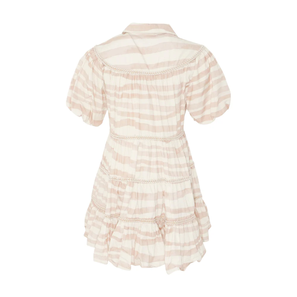 Beige Striped Mini Dress - Image 2