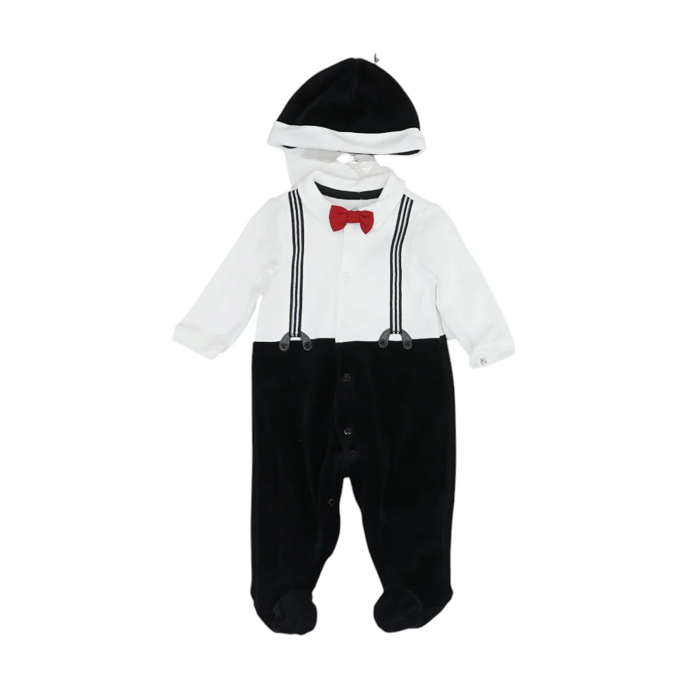 Black Color Block One-Piece