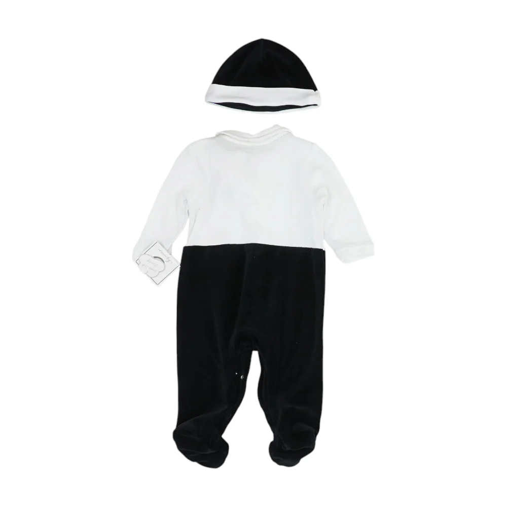 Black Color Block One-Piece - Image 2