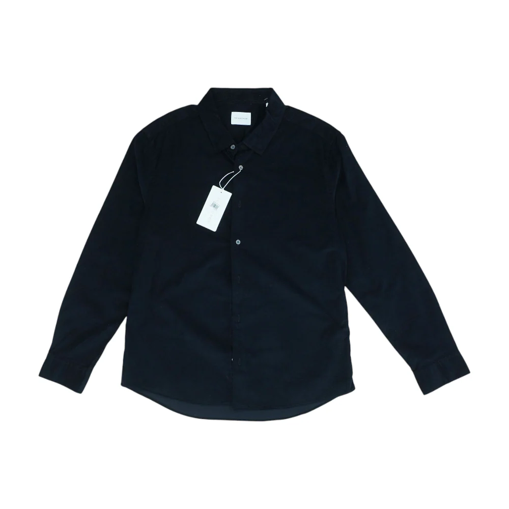 Black Solid Long Sleeve Button Down