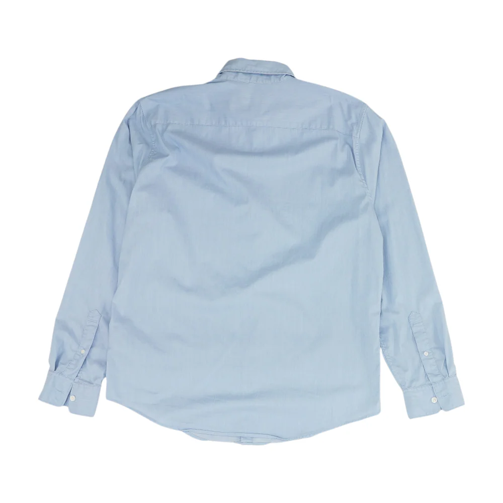 Blue Solid Long Sleeve Button Down - Image 2