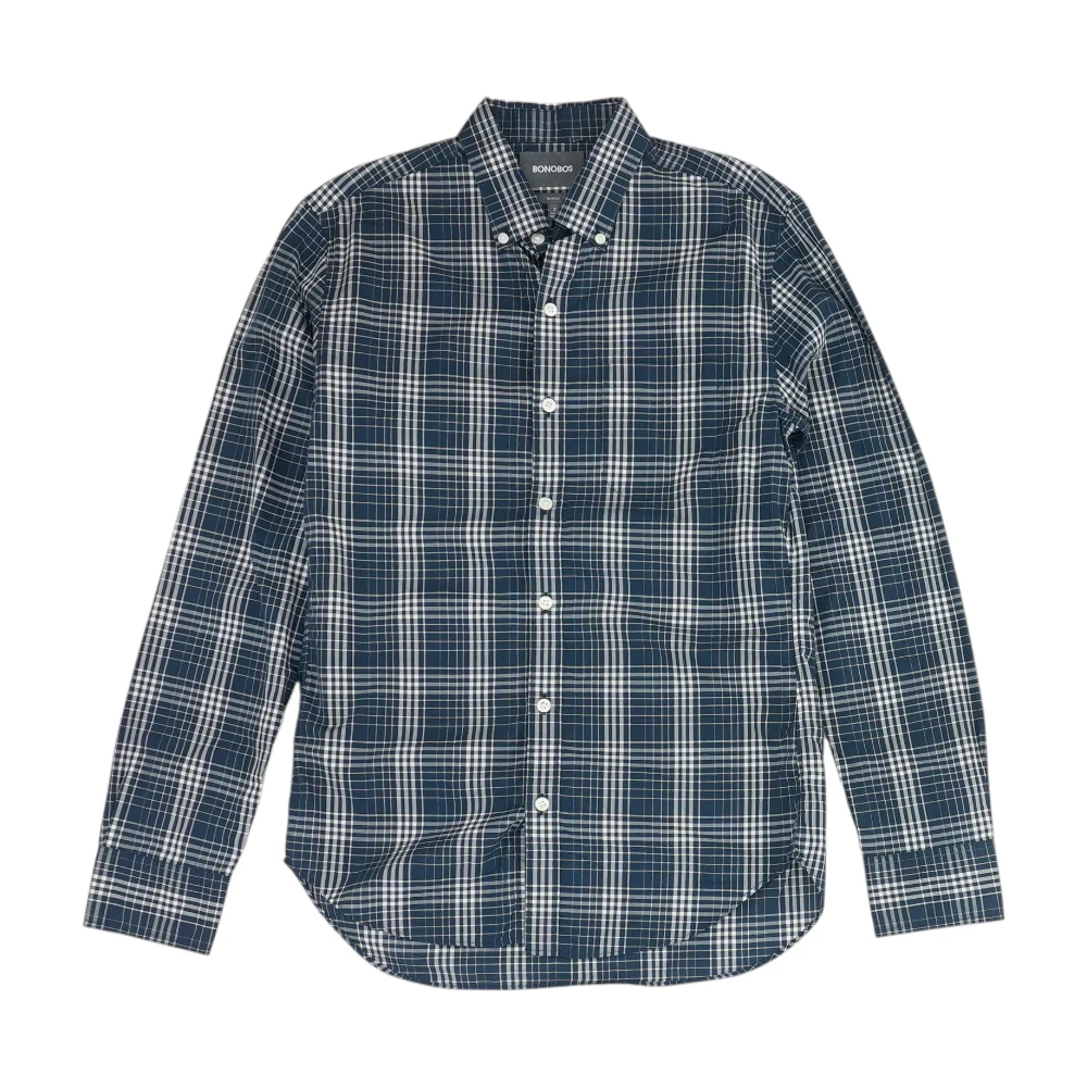 Blue Plaid Long Sleeve Button Down