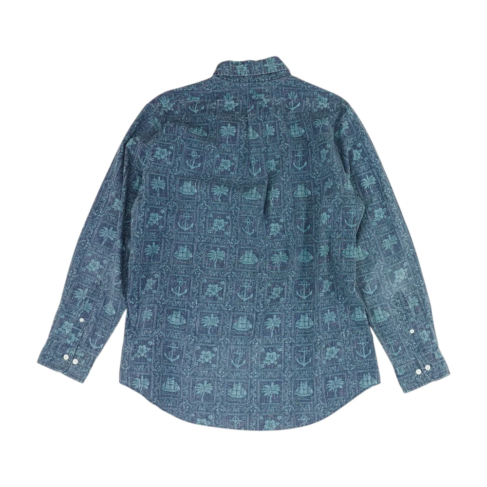 Blue Print Long Sleeve Button Down - Image 2
