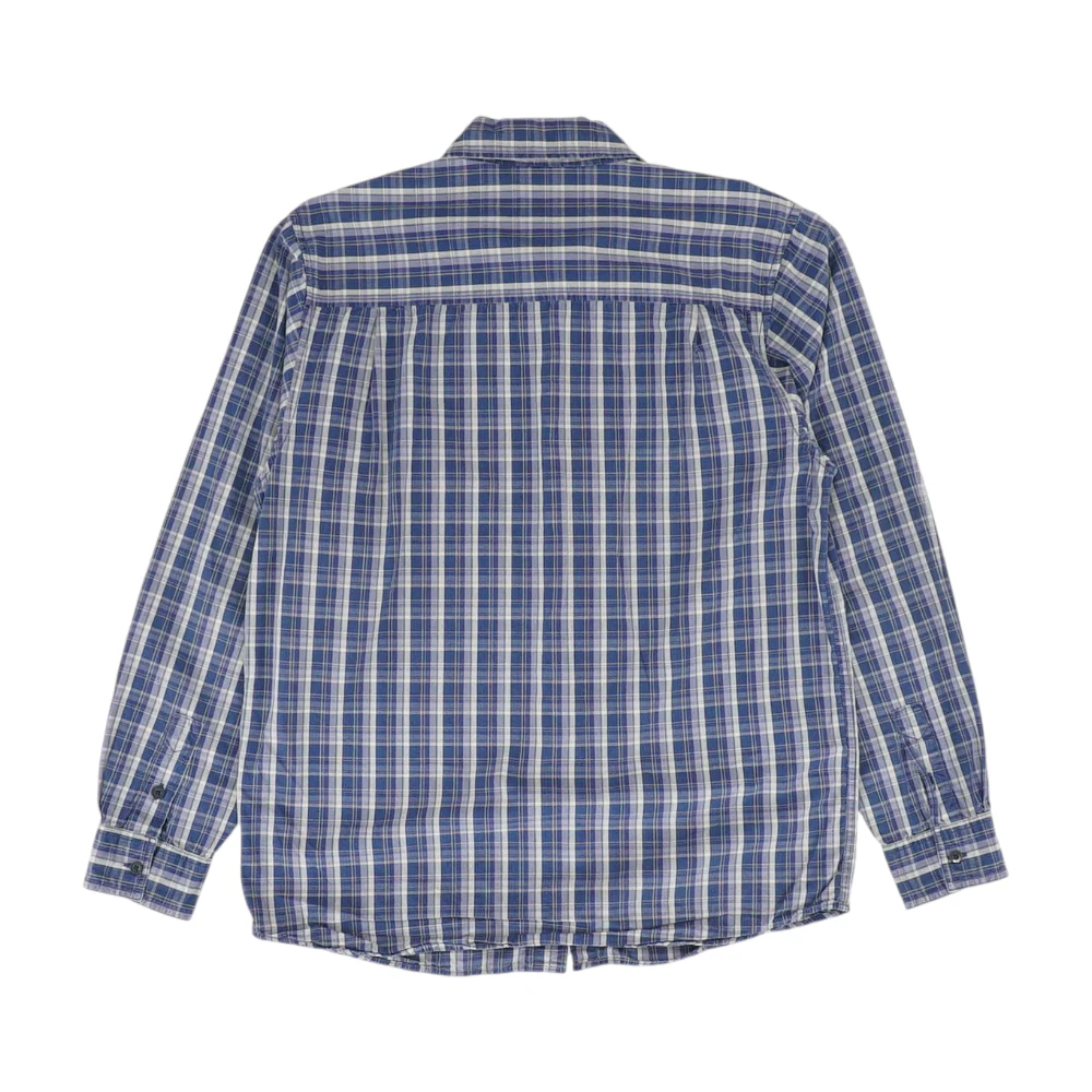 Navy Plaid Long Sleeve Button Down - Image 2