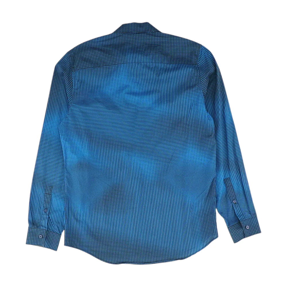 Blue Abstract Long Sleeve Button Down - Image 2