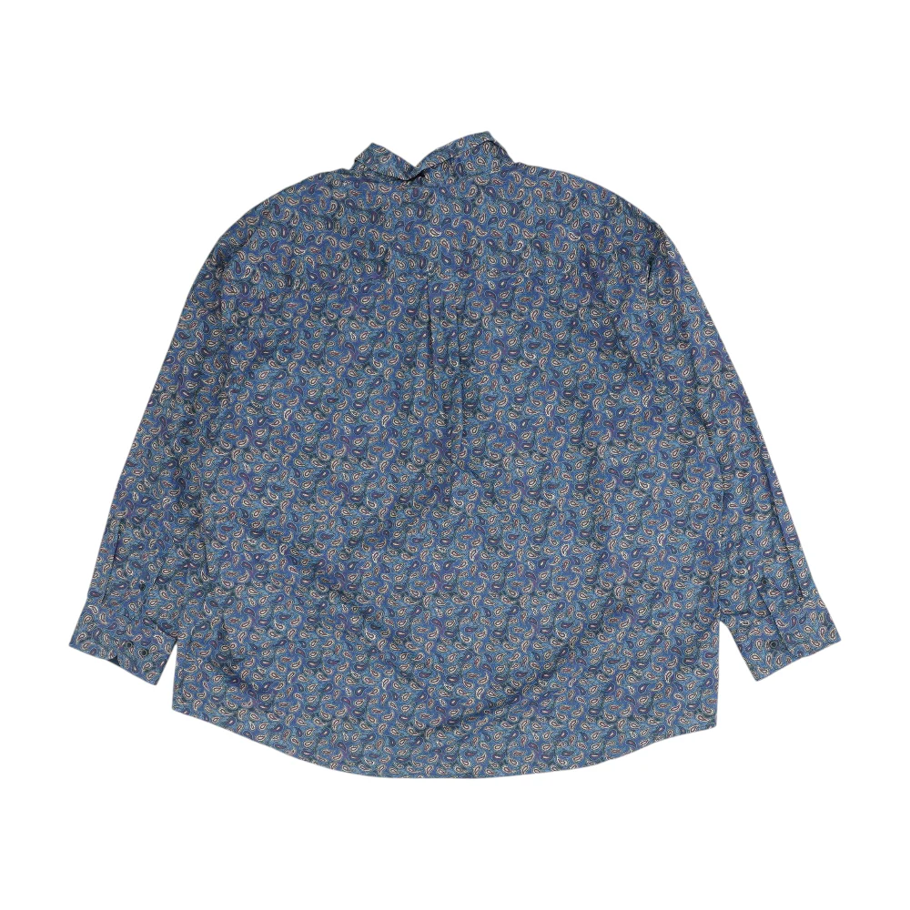 Blue Big & Tall Paisley Long Sleeve Button Down - Image 2