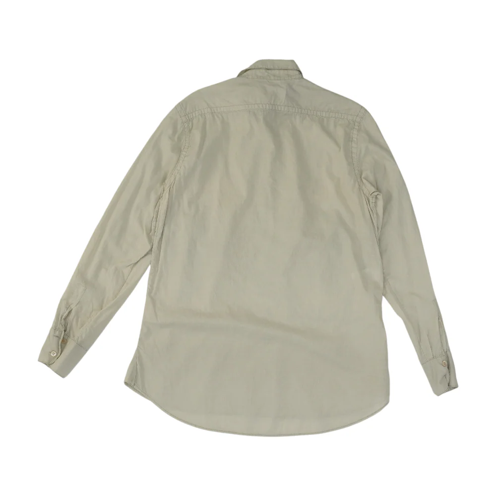Beige Solid Long Sleeve Button Down - Image 2