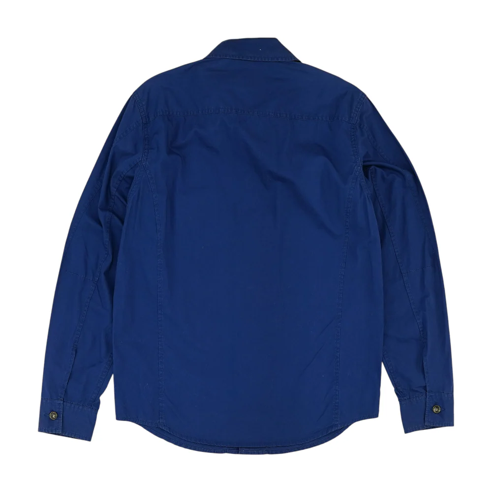 Blue Solid Long Sleeve Button Down - Image 2