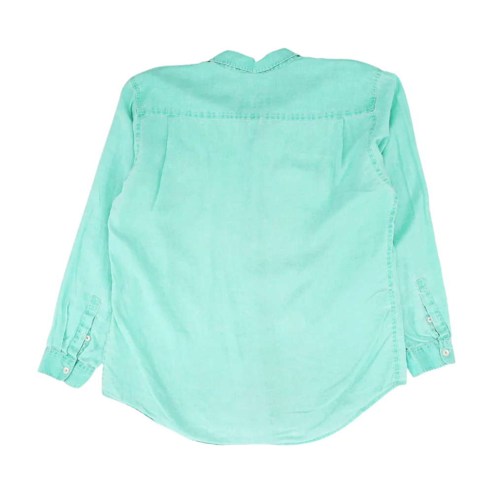 Green Solid Long Sleeve Button Down - Image 2